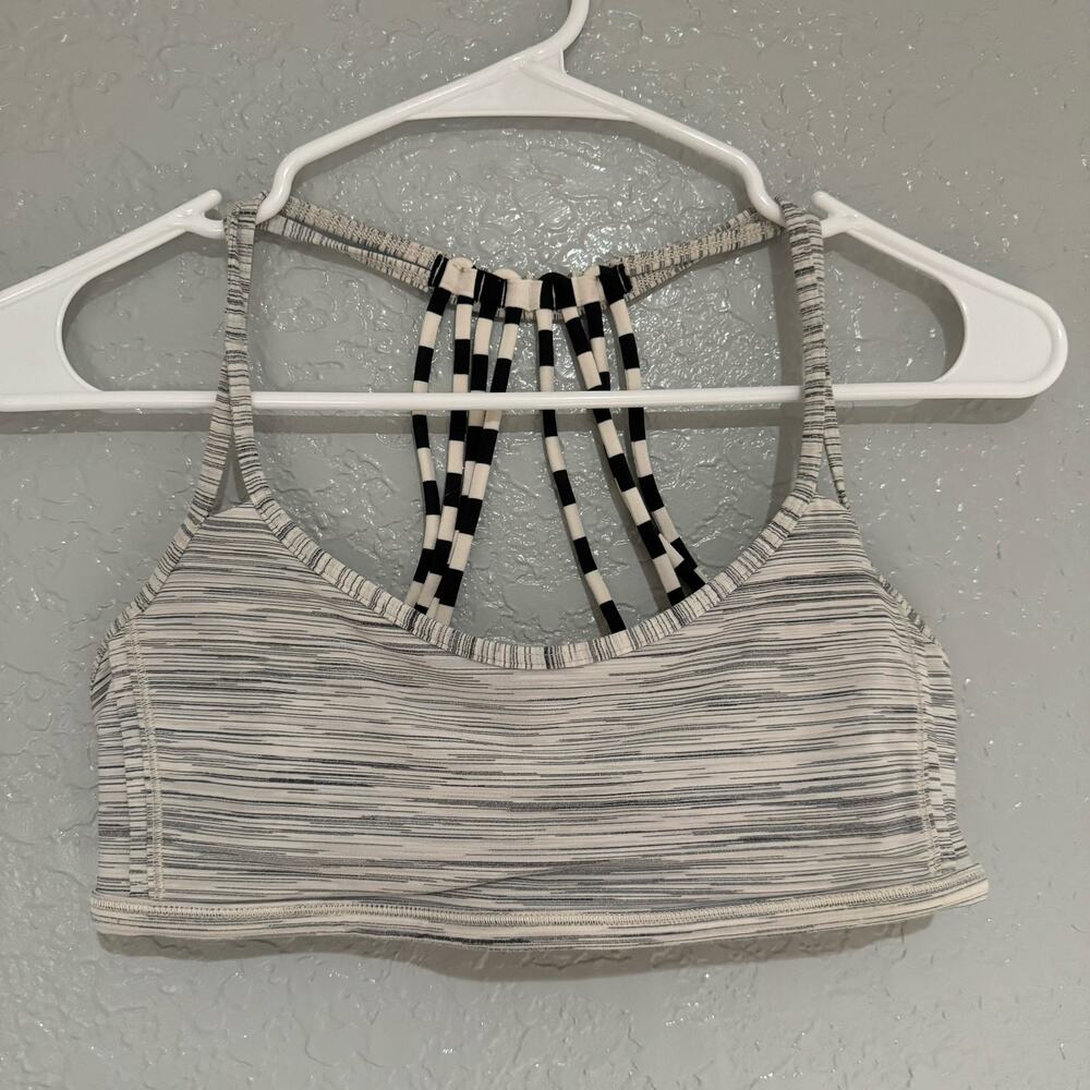 Lululemon Lighten Up Bra Space Dye Camo White Silver Spoon Size 4 - Picture 5 of 8